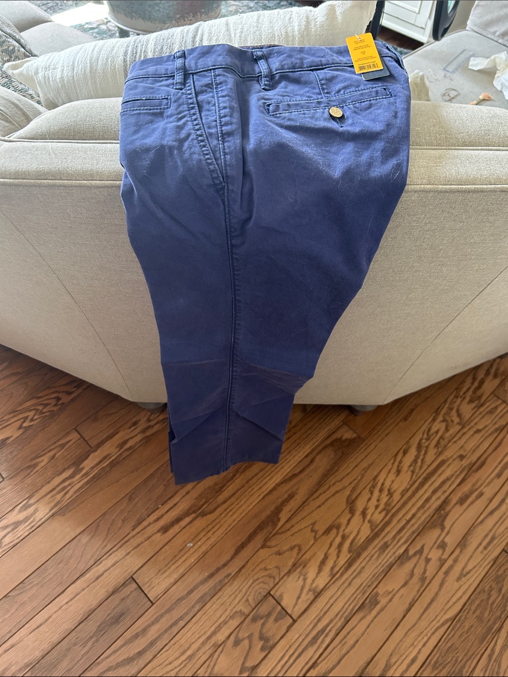 Tory Burch Navy Boot Cut Flare Pants with Gold Button